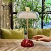 Adjustable Brightness Office Light Retro Glass Mushroom Table Lamp, USB Rechargeable Touch Control Bedside Modern Aesthetic Room Lamp 3 Colors