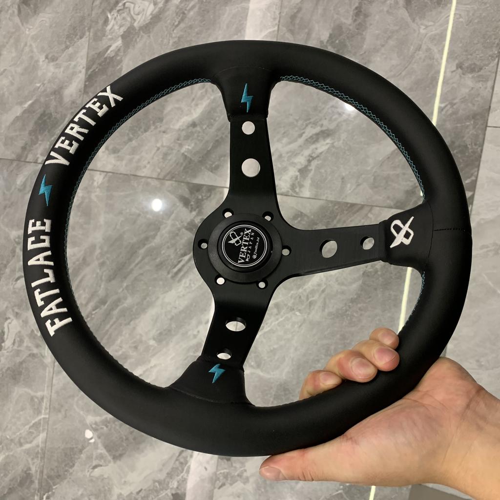 Vertex 320MM Star Embroidery Sports Steering Wheel Golden Wiring Universal Modified Steering Wheel with Forever