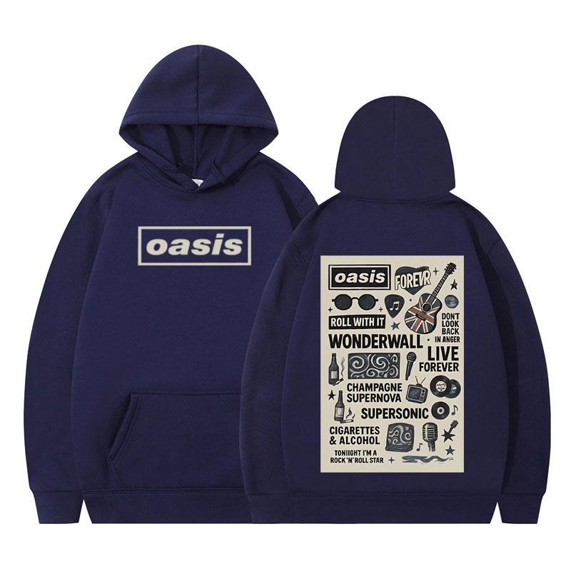 O-Oasis British Rock Band 2025 Graphic Hoodie Men Women Hip-hop Long-sleeved Casual Pullover Vintage Winter Casual Sweatshirts