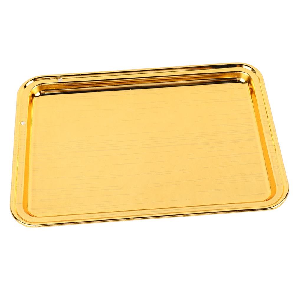 2pcs Rectangular Food Service Tray Stainless Steel Vanity Organizer Tray  Wedding Party