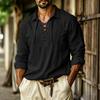 Men's Casual Linen Lapel Shirt for Sports and Daily Wear