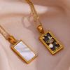 18k Gold Plated Original Zirconia Tarot Card Necklace Classic Tarot Queen Lover Magician Moon Wealth Amulet Stainless Steel Jewelry