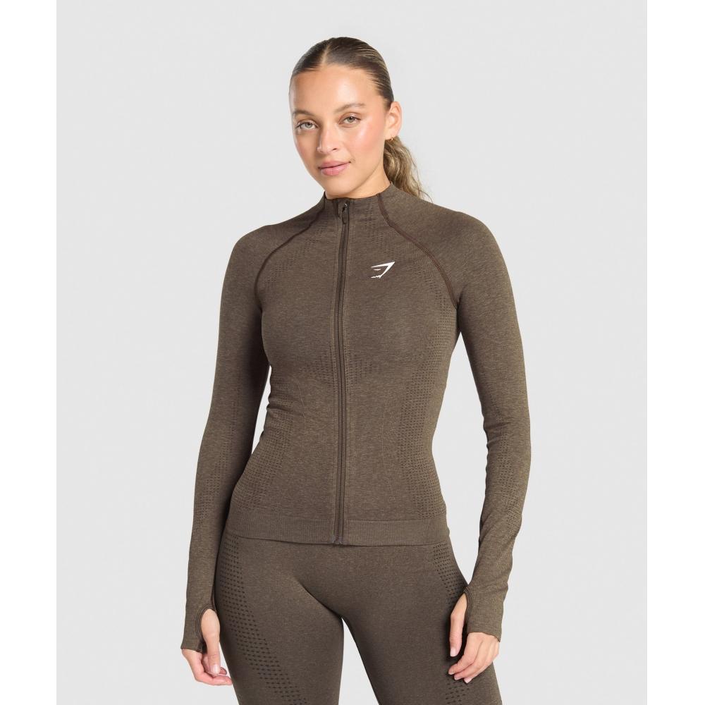 

Gymshark Vital Seamless 2.0 Tight Tracktop Penny Brown Marl B9a6k Nbbw XS