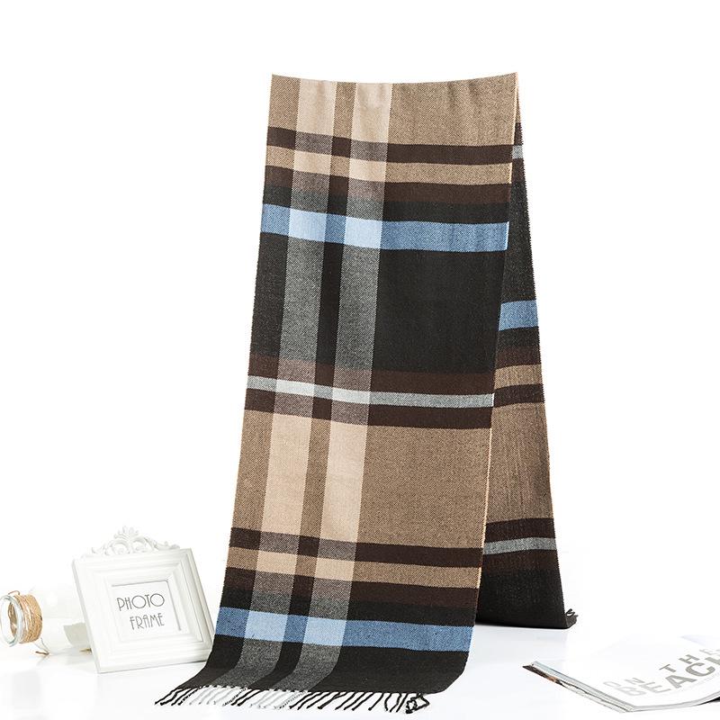 Men'S Winter Plaid Scarf Warm Women Cashmere Shawls Scarves Casual Tassel Scarfs Man Business Scarf Pashmina