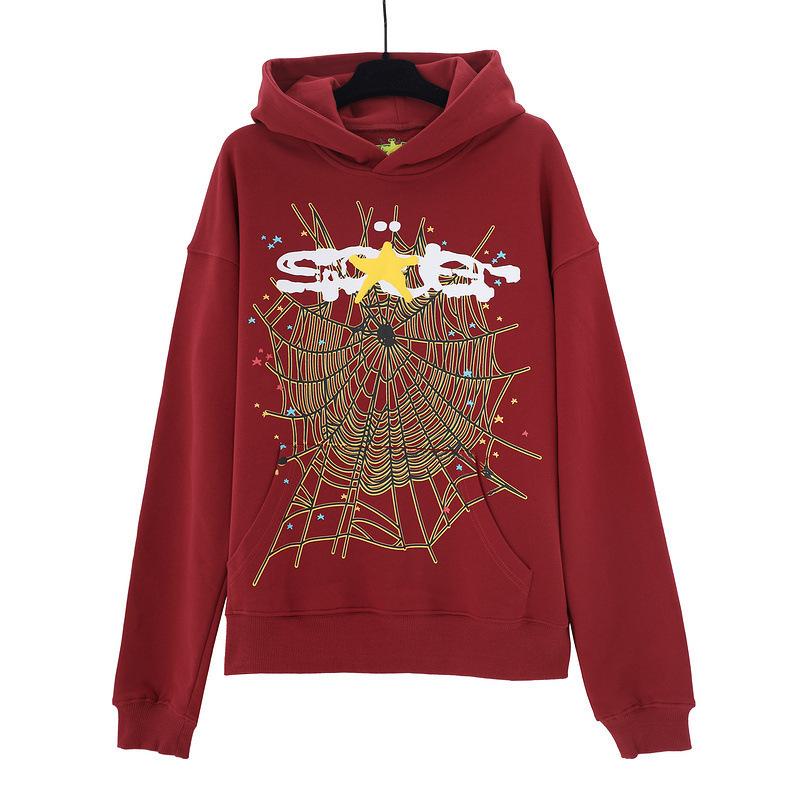 2025 Ny mote Print Letters Spindelvev Print Hettegenser Hip Hop Plus Size Løs Hettegenser Casual Bukser Sportsdress
