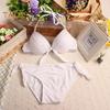 2 Teile/satz Sexy Bikini Set Neckholder Push-Up Einfarbig Bh Hohe Taille Schwimmen Slip Set Bowknot Dekoration Bademode