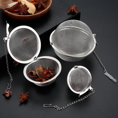 Round Mesh Tea Infuser Stainless Steel Seasoning Ball Spice Strainer Tea Leaf Filter Sieve for Mug Teapot Teaware Accessories