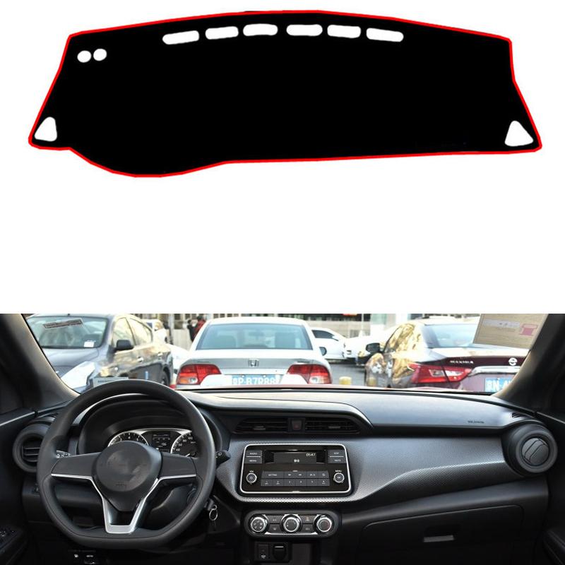 For Nissan kicks 2017-2018 Right and Left Hand Drive Car Dashboard Covers Mat Shade Cushion Pad Carpets Accessories Red Edge