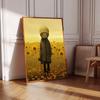 Vintage Lonely Boy Bot Toy Sunflowers Posters Wall Art Canvas Painting Nordic Poster Print Wall  for Kidsroom Nursery Decor