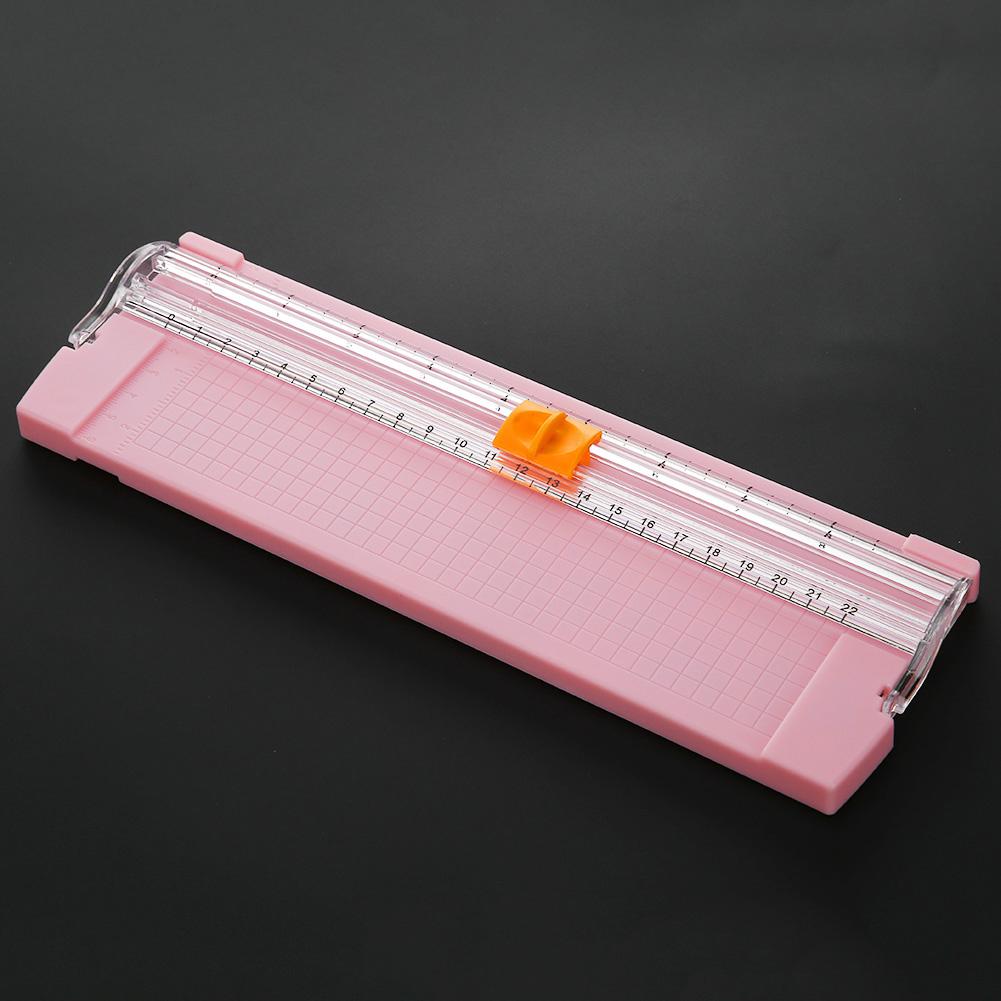 Plastic Cutting Blade Scrapbooking Tool Mini Paper Cutter Precision with Automatic Security Safeguard Side Ruler for Craft Paper