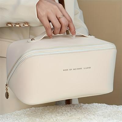 Borsa da Viaggio Impermeabile Grande Capacità per Trucco con Manico Borsa Custodia Cosmetica in Ecopelle per Articoli da Toeletta Accessori