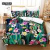 Chic Cactus Bedding Set Queen For Kids Teen Decor Cartoon Green Plants Succulents Duvet Cover Nature Art Floral Comforter Cover