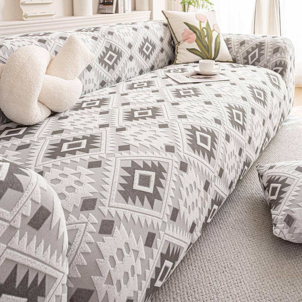 Copridivano in tessuto jacquard elastico Copridivano elasticizzato Copridivano componibile a forma di L Fodera angolare per soggiorno 1/2/3/4 posti