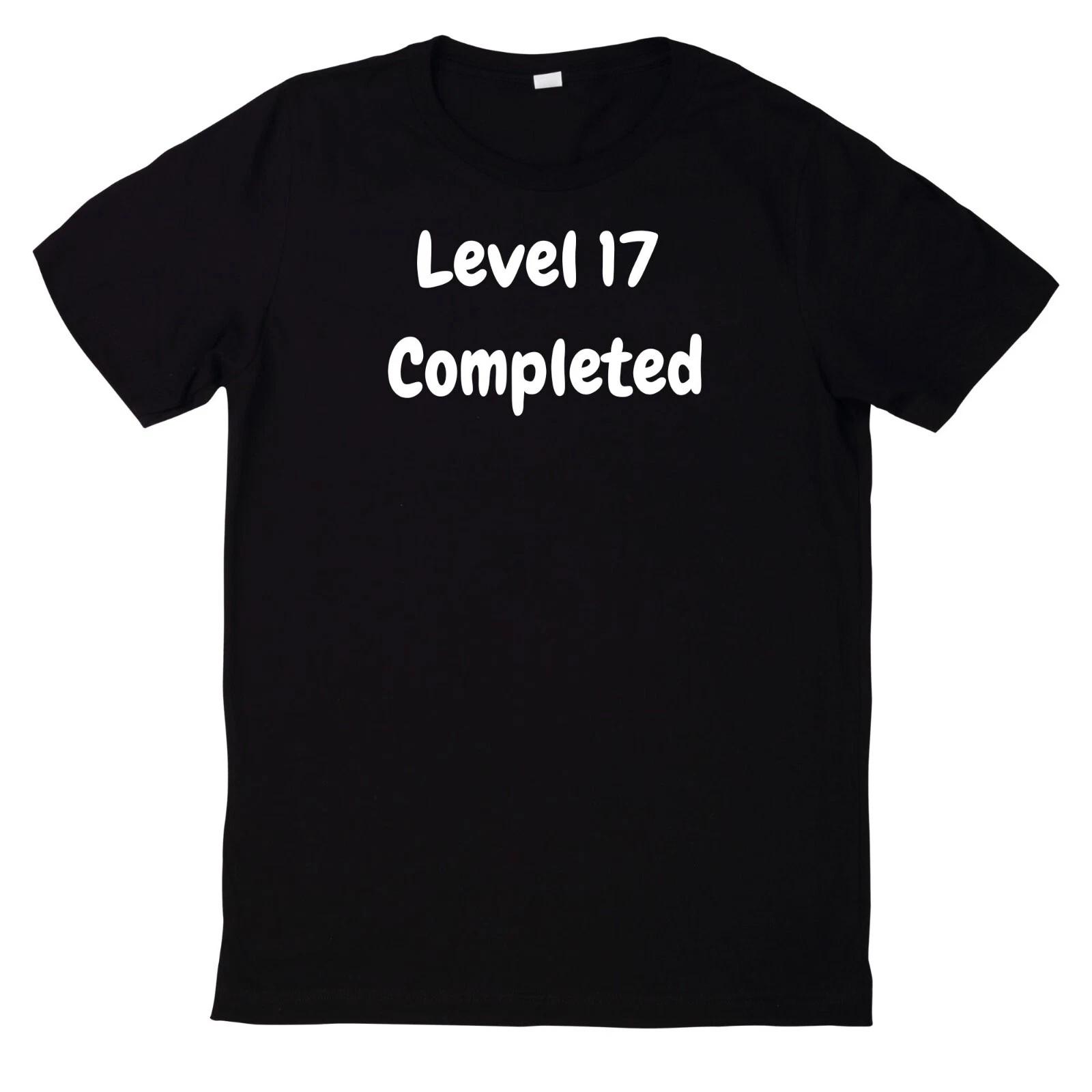 

17th Birthday 100% Cotton T-shirt Mens Tees Top Level 17 Completed Gift Present Idea Theme- S