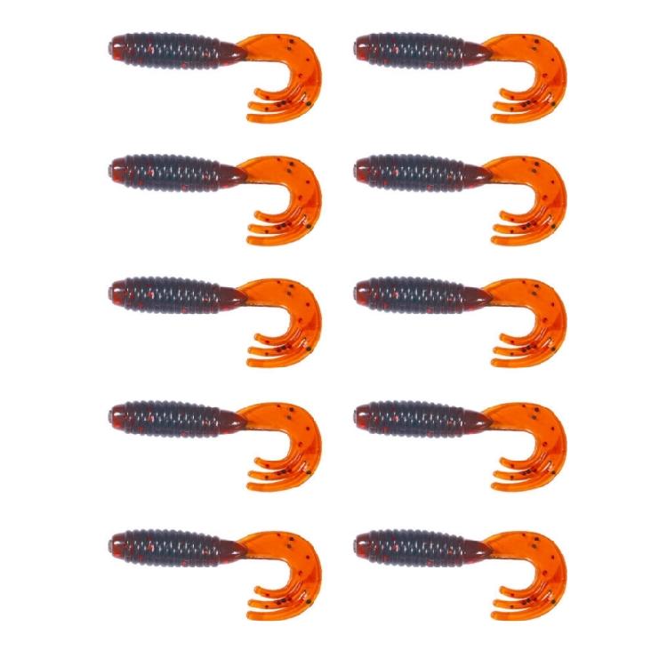10pcs Fishing Lures 5.5cm 2.1g Swimbait Curl Tail Worms Grub Lures Soft Baits Baits Fishing Accessories