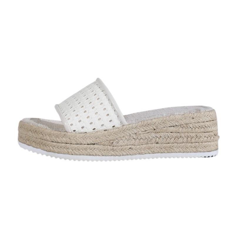 Fashion Women's Platform Slippers Hollow Mid Heels Shoes Designer Retro Sandals Casual 2025 New Shoes Summer Fashion Walking Zapatillas