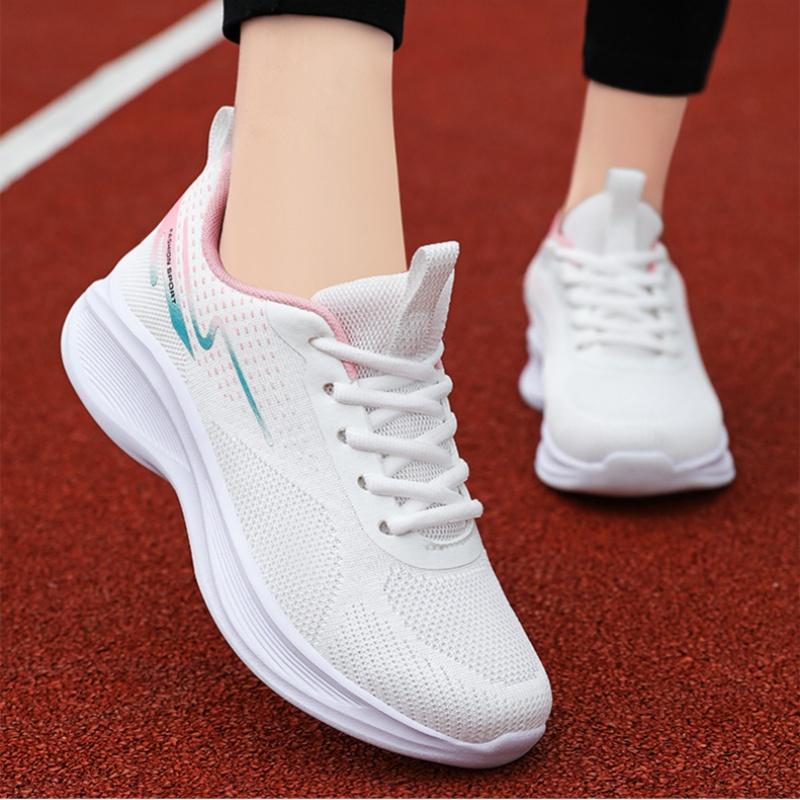 Fashionable Color Matching Cross Strap Casual Comfortable Women's Shoes Spring Summer Flat Mesh New Lightweight Sports Shoes