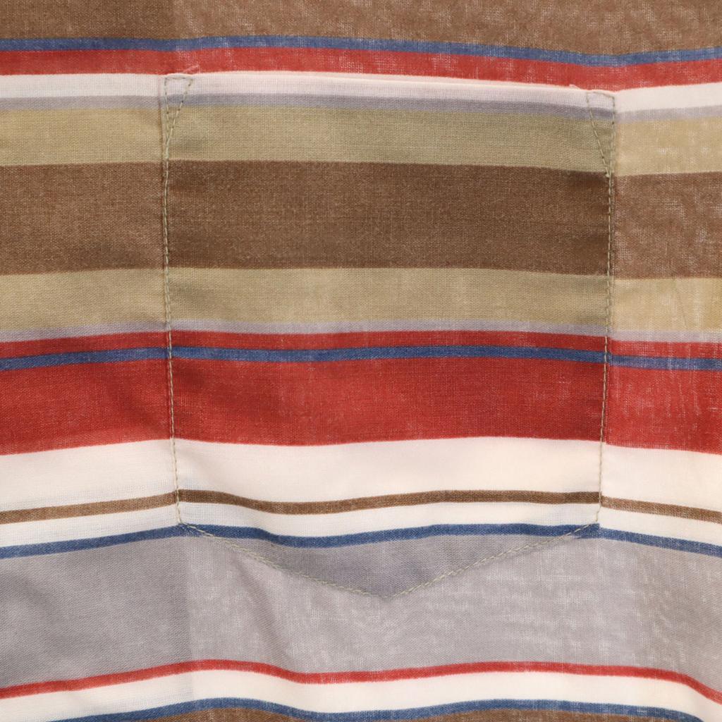 KENNINGTON 70s 80s vintage Border Pattern Short sleeve Open collar shirt Men's Used