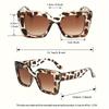 Leopard Print Square Fashion Glasses Lightweight Durable Frame for Parties & Casual Chic Style, Stylish, Trendy Eyewear