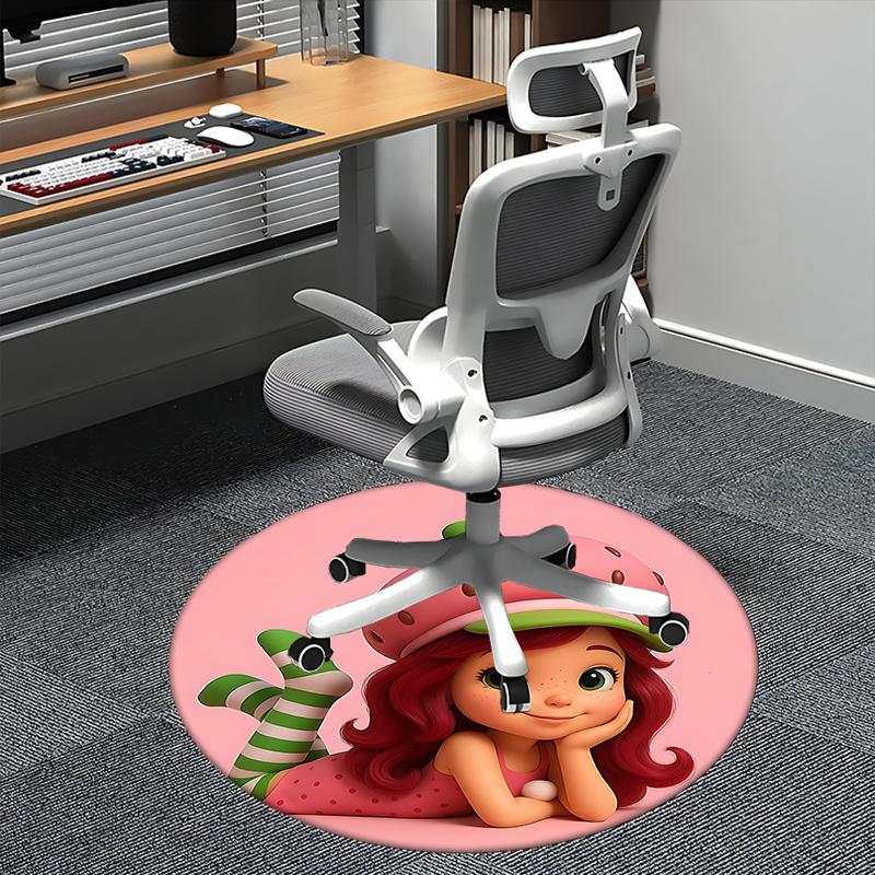 

Strawberry-Themed Chair Mat - Round Carpet for Home Decor 80cm