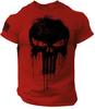 Military Patriotic Skull 3D Printed Men's T-shirt, Large Autumn T-shirt, Short Sleeved Sportswear