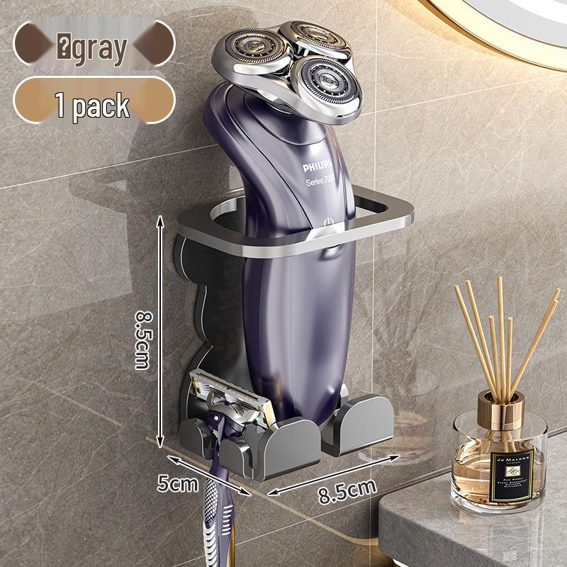 Wow Oh Punch-Free Electric Shaver Wall Mount & Storage Rack