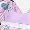 2025 European & American Fashion Girls' Three-Piece Swimsuit Set: Printed Bikini Swimwear