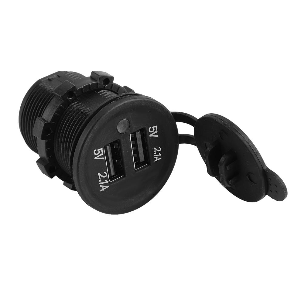 5V 2.1A Dual USB Charger Cigarette Lighter Adapter Female Socket Plug for Car Motorcycle Truck