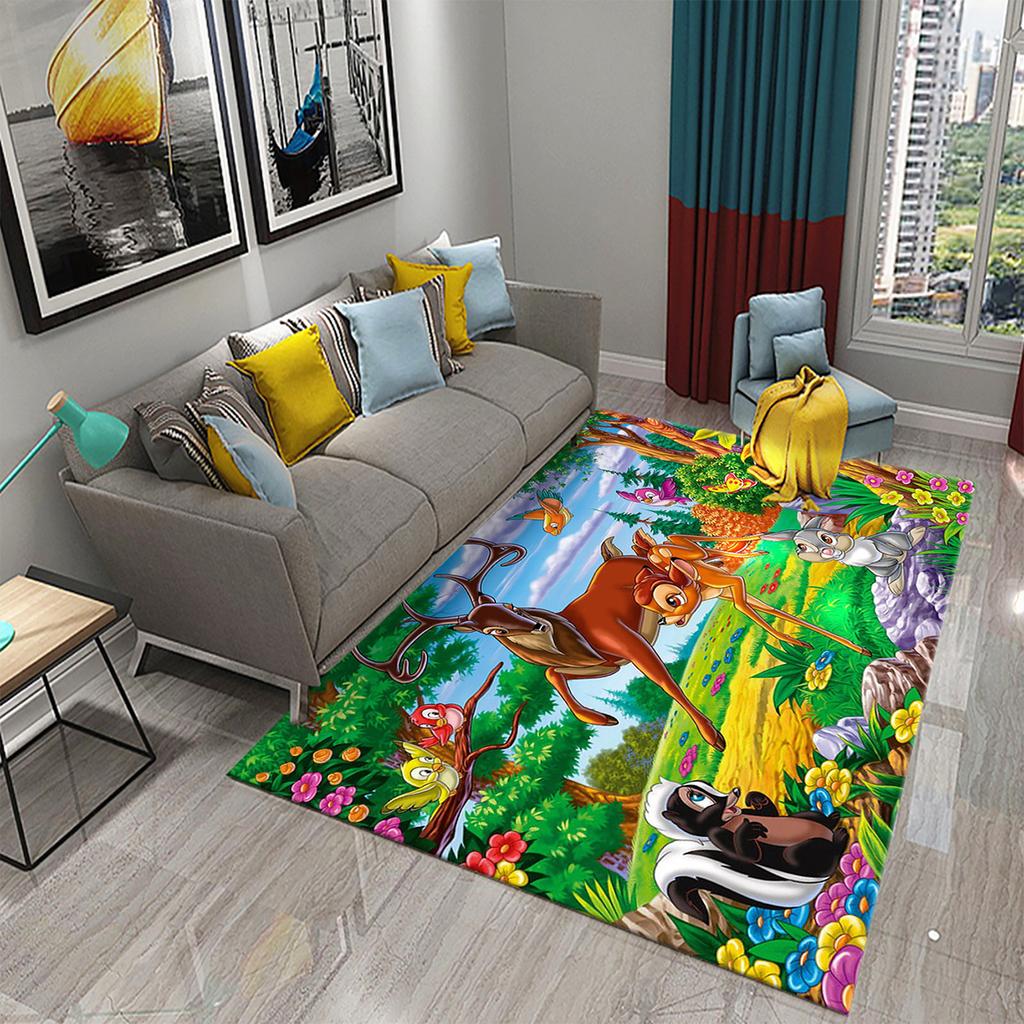Cartoon Zoo Carpet Cute Animal Flower Rugs Kids Boys Bedroom Non-slip Play Area Mats Home Living Room Kitchen Decor Floor Mat
