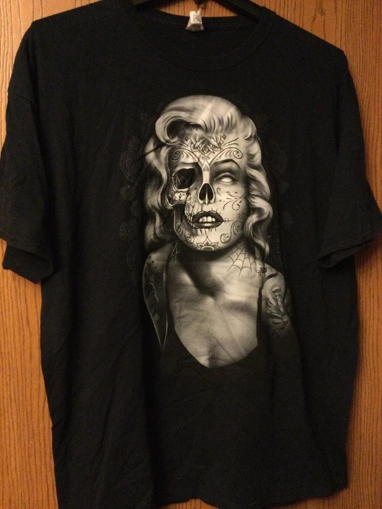 Marilyn Monroe - Zombie Image - Black Shirt - 2XL - Jerzees