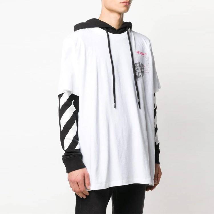 Herren Weiß Off-White Armdruck Lockerer Schnitt Weiß OMAB033R201850120188