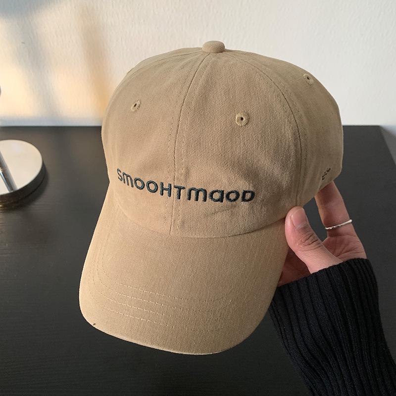 The New Korean Style Face Showing Small Cap with Letter Embroidered Blue Baseball Cap for Women In Spring Is A Trendy High Quality Baseball Cap