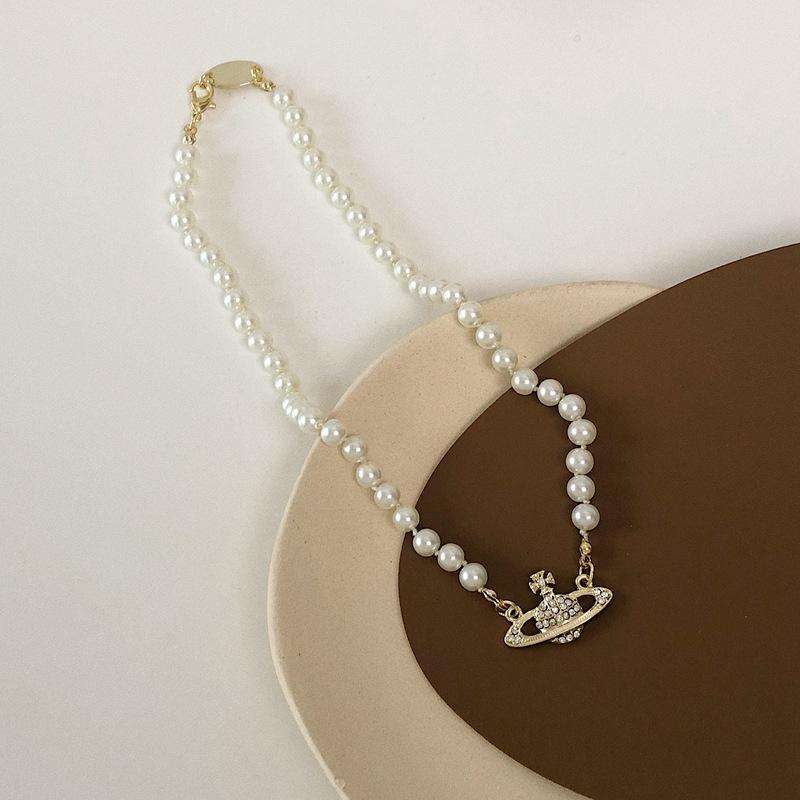 

Pearl Vintage Saturn Clavicle Chain Necklace Pendant Jewelry Accessory Gift Girl золотий