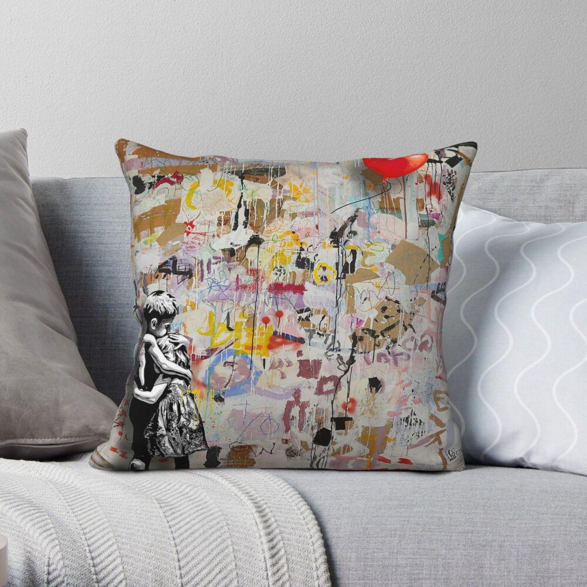 Lu Xika Chen Unisex Banksy Pop Art Graffiti Square Pillowcase Polyester Linen Velvet Pattern Decorative Pillow Case Home Cushion Cover 18