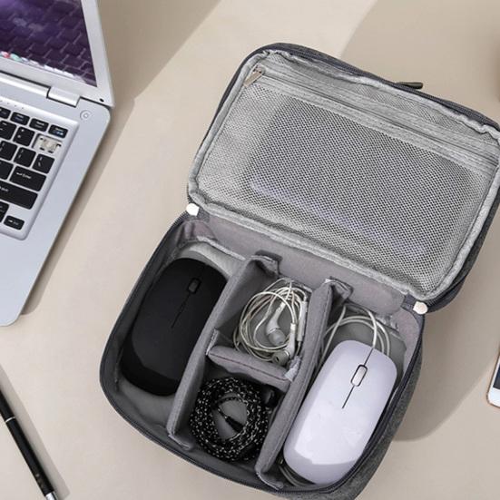Bolsa de armazenamento de cabos Camada dupla Grande capacidade Gadget eletrônico portátil Organizador de viagem para casa