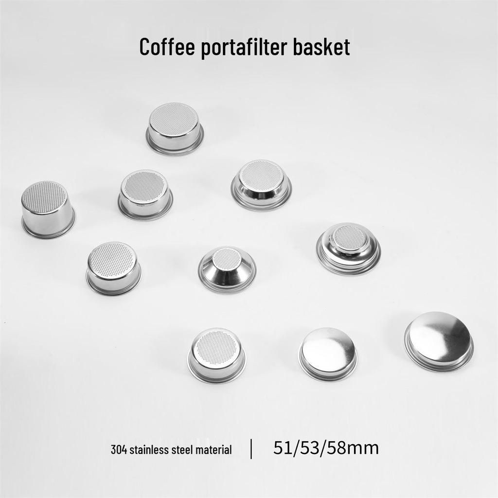 Stainless Steel Portafilter Basket: 51/54/58mm, Single/Double/Four-Shot, Italian Coffee Machine Accessory 304