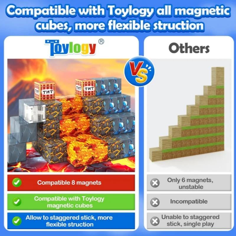 Magnetic Building Blocks Mine World Cube Magnet World Set for Kid DIY Model Children Stem Best Montessori Sensory Toy