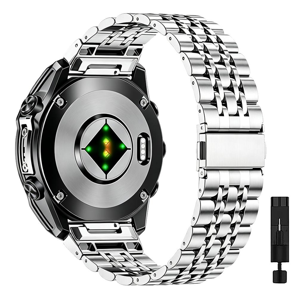 

Быстросъемный стальной ремешок для часов QuickFit 26мм 22мм для Garmin Fenix 8 Pro 47мм 51мм/Epix Pro/Tactix 8/QUATIX 8/Instinct 2X Металлический ремешок QuickFit 22mm серебряный