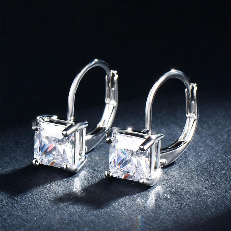 Cute Female Girls Pink Stone Earrings Fashion Color Big Hoop Earrings For Women Wedding Jewelry Accessories