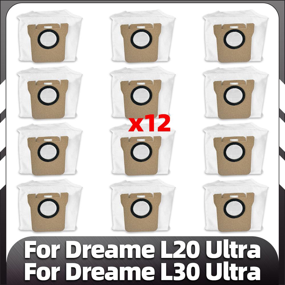 For Dreame L20 Ultra / L30 Ultra / X20 Pro Robot Vacuum Parts Main Side Brush HEPA Filter Mop Pad Dust Bag Spare Accessories