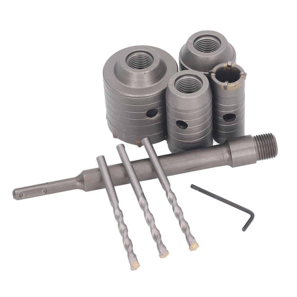 Zestaw otwornic 30mm 40mm 50mm 65mm z 3 wiertłami rdzeniowymi Otwornica do betonu cementu ściany z cegły wiercenie