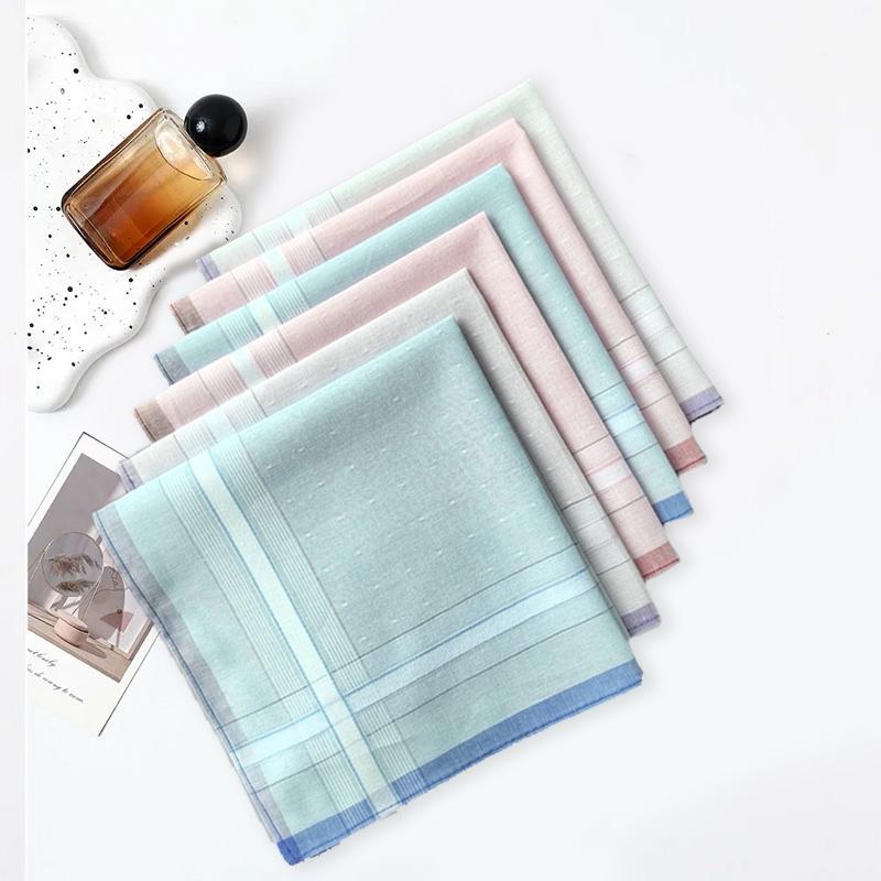 3Pcs Cotton Wedding Party Gift Women Square Color Plaid 29*29cm Hand Towels Sweat-absorbing Checkered Printed Handkerchiefs
