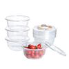 Fangcaodi Disposable Round Takeout Boxes, 620ml*40 Pieces, Plastic Containers for Meals, Dumplings, Tangyuan, with Lids
