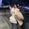 A/W 2025 Women's Thermal Fleece High-neck Layered Lace Turtleneck