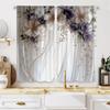 Piece Set High Definition Digital Printed Curtainwhite Floral Embroidered Curtain Home Decoration Style Sheer Made Of Polyester With Rod Pocket