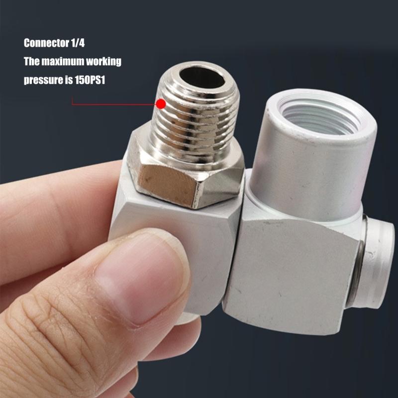 1/4inch Male and Female Threads Air Fittings Aluminum 360 Degree Swivel Air Hose Connectors Pneumatic Tool Parts