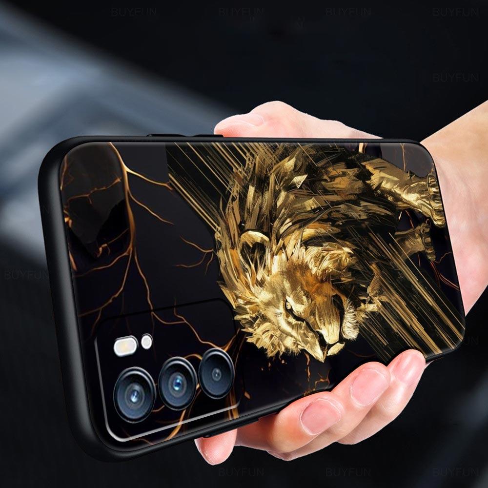 Cross Pattern Bicolor Lion Phone Case For Oppo A17 A31 A54 A57 A78 A79 A98 Find X5 X6 Reno 6 7 8 10 11 12 13 F Pro 5G Soft TPU