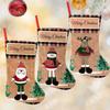 3pcs Christmas Stocking 16 Inch Linen Print Christmas Gift Stocking Hanging Christmas Stockings Gift Christmas Stocking Christmas Stocking for Window