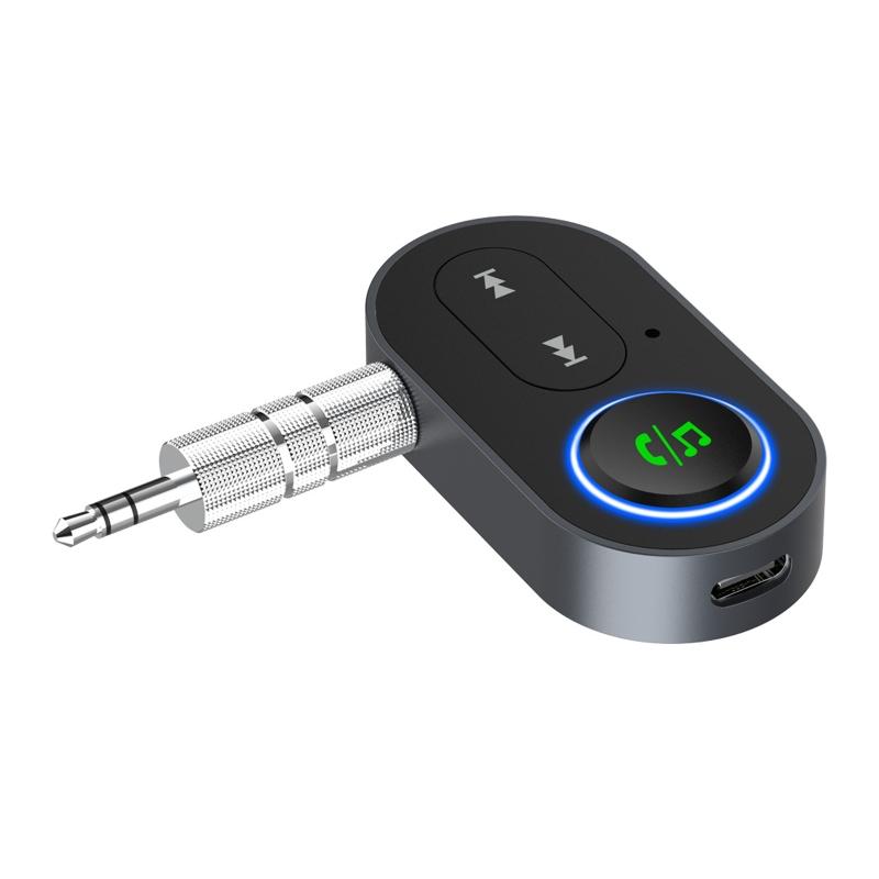 Bluetooth-compatible Receiver Wireless  Adapter 3.5mm Aux Handsfree with Mic Music Receiver Support Voice Broadcast