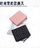 Sheepskin Women's Short Clip Wallet Folding Korean Trendy Embroidery Pleated Zipper Purse